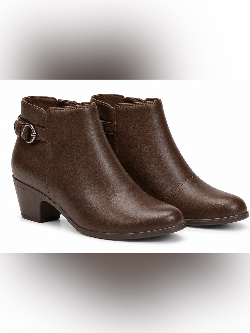 Easy Spirit Womens Clemens Block Heel Boot - Dark Brown